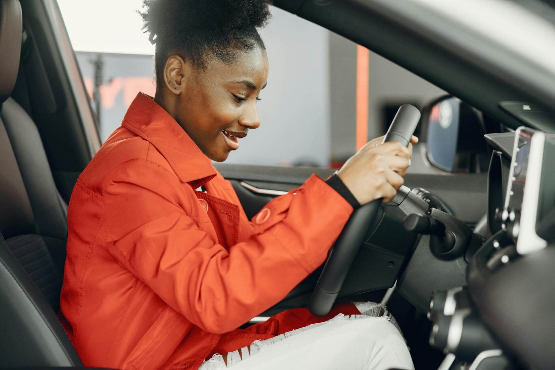 A girl behind the wheel